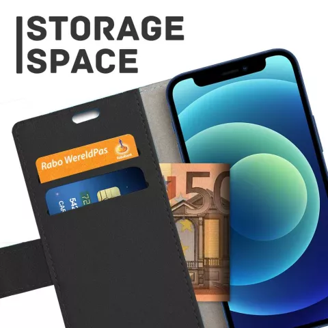 &Eacute;tui portefeuille Just in Case compatible avec iPhone 13 mini - noir