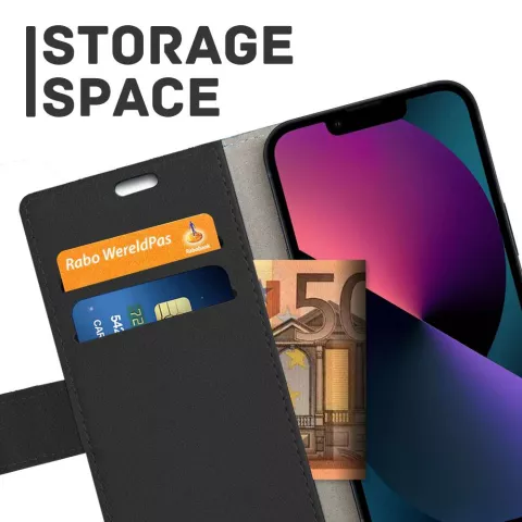 &Eacute;tui portefeuille Just in Case compatible avec iPhone 13 - noir