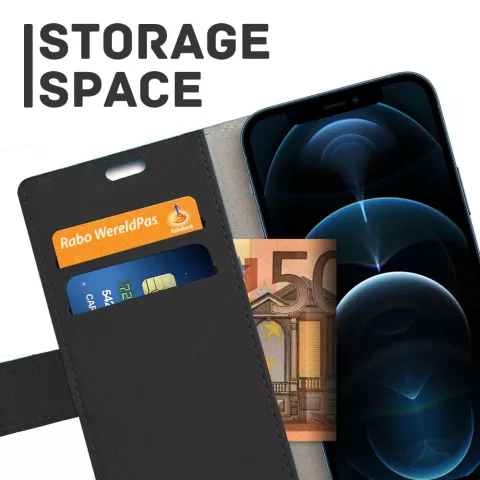 &Eacute;tui portefeuille Just in Case compatible avec iPhone 13 Pro Max - noir