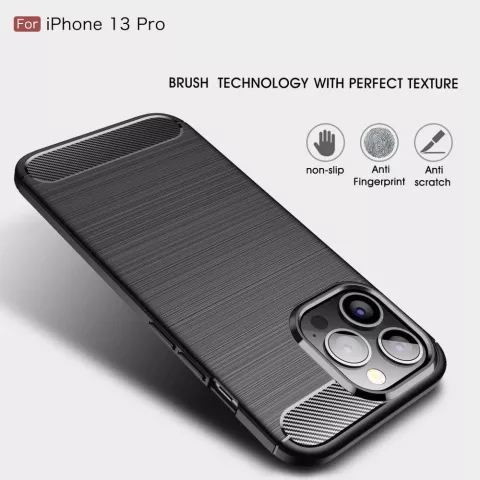 Just in Case Coque en TPU robuste compatible avec iPhone 13 Pro - noir