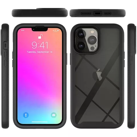 Just in Case 360 Full Cover Defense Case compatible avec iPhone 13 Pro Max - noir
