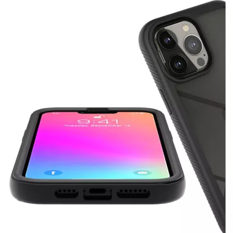 Just in Case 360 Full Cover Defense Case compatible avec iPhone 13 Pro Max - noir