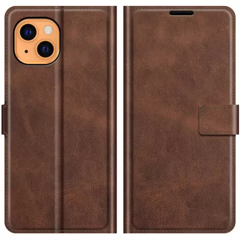 Just in Case TPU Wallet Case &Eacute;tui magn&eacute;tique compatible avec iPhone 13 mini - marron
