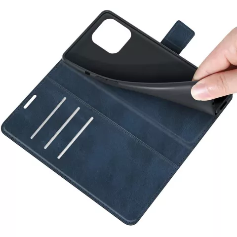Just in Case TPU Wallet Case &Eacute;tui magn&eacute;tique compatible avec iPhone 13 Pro - bleu