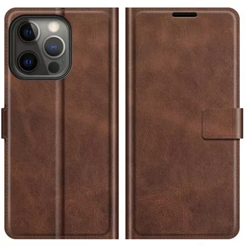 Just in Case TPU Wallet Case &Eacute;tui magn&eacute;tique compatible avec iPhone 13 Pro - marron