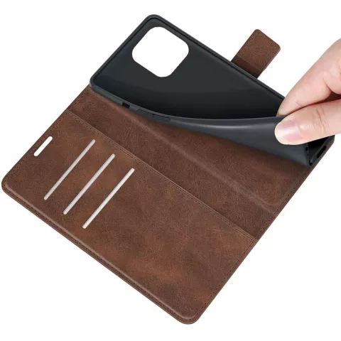 Just in Case TPU Wallet Case &Eacute;tui magn&eacute;tique compatible avec iPhone 13 Pro - marron