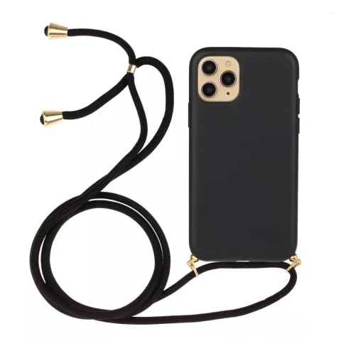 Just in Case Coque en TPU Souple avec Cordon compatible avec iPhone 13 Pro Max - Noir