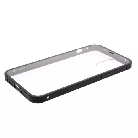 Just in Case Coque en Tempered Glass magn&eacute;tique en m&eacute;tal pour iPhone 13 Pro Max