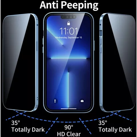 Just in Case Coque de Protection en Verre Tremp&eacute; Magn&eacute;tique en M&eacute;tal compatible avec iPhone 13 Pro - Noir