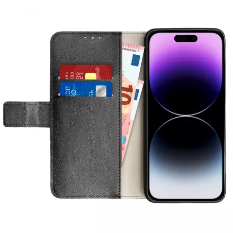 &Eacute;tui portefeuille Just in Case compatible avec iPhone 14 Pro - noir