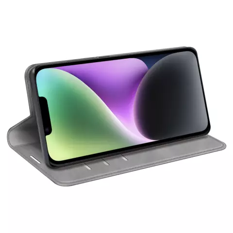 Just in Case Wallet Case &Eacute;tui magn&eacute;tique compatible avec iPhone 14 - gris
