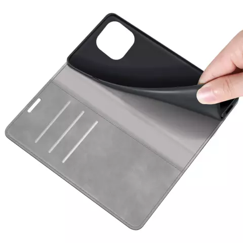 Just in Case Wallet Case &Eacute;tui magn&eacute;tique compatible avec iPhone 14 - gris