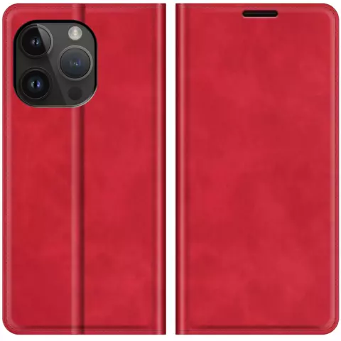 Just in Case Wallet Case &Eacute;tui magn&eacute;tique compatible avec iPhone 14 Pro - rouge