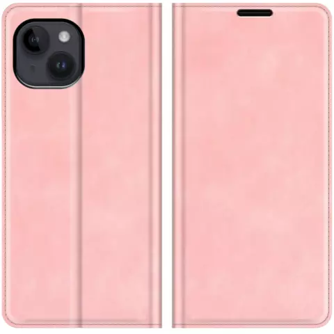 Just in Case Wallet Case &Eacute;tui magn&eacute;tique compatible avec iPhone 14 Plus - rose
