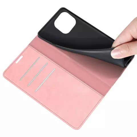 Just in Case Wallet Case &Eacute;tui magn&eacute;tique compatible avec iPhone 14 Plus - rose