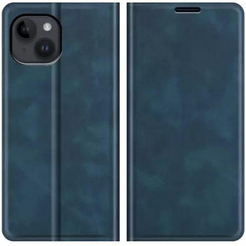 Just in Case Wallet Case &Eacute;tui magn&eacute;tique compatible avec iPhone 14 Plus - bleu