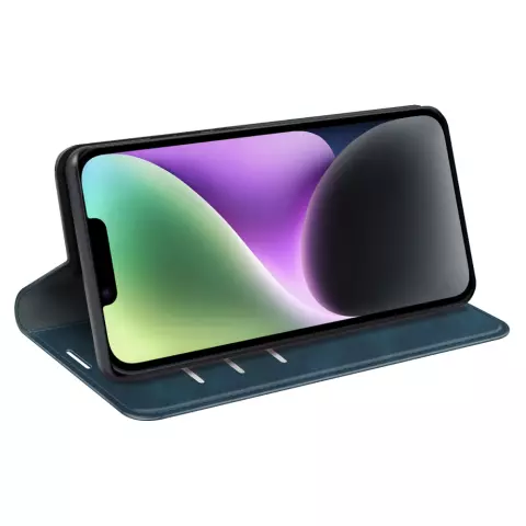Just in Case Wallet Case &Eacute;tui magn&eacute;tique compatible avec iPhone 14 Plus - bleu