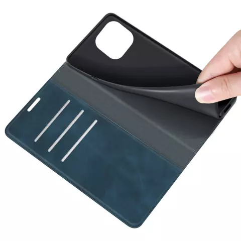 Just in Case Wallet Case &Eacute;tui magn&eacute;tique compatible avec iPhone 14 Plus - bleu