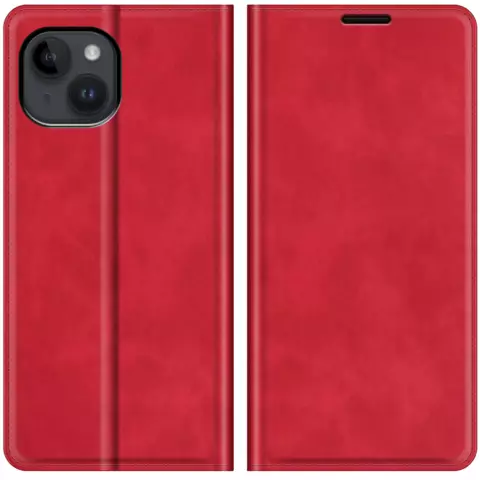 Just in Case Wallet Case &Eacute;tui magn&eacute;tique compatible avec iPhone 14 Plus - rouge
