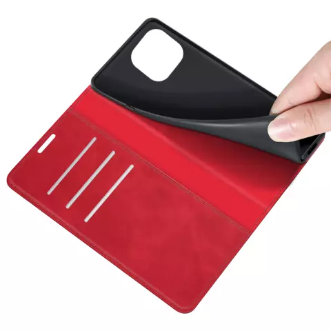 Just in Case Wallet Case &Eacute;tui magn&eacute;tique compatible avec iPhone 14 Plus - rouge