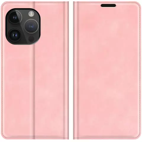 Just in Case Wallet Case &Eacute;tui magn&eacute;tique compatible avec iPhone 14 Pro Max - rose