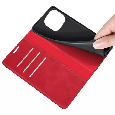 Just in Case Wallet Case &Eacute;tui magn&eacute;tique compatible avec iPhone 14 Pro Max - rouge