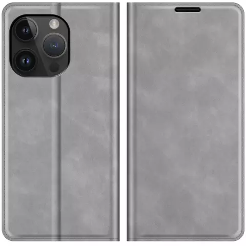 Just in Case Wallet Case &Eacute;tui magn&eacute;tique compatible avec iPhone 14 Pro Max - gris