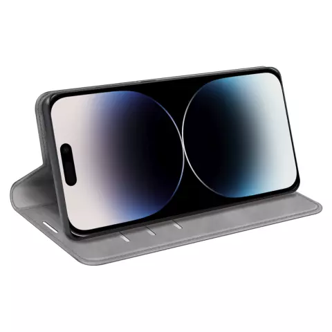 Just in Case Wallet Case &Eacute;tui magn&eacute;tique compatible avec iPhone 14 Pro Max - gris