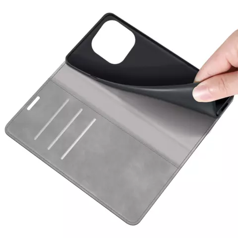 Just in Case Wallet Case &Eacute;tui magn&eacute;tique compatible avec iPhone 14 Pro Max - gris