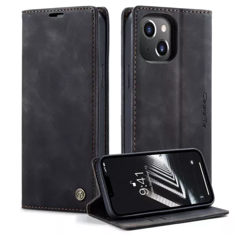 Caseme Retro Wallet Case pour iPhone 14 - noir
