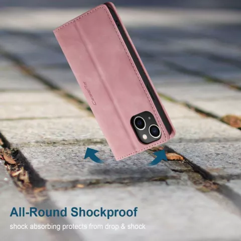 Caseme Retro Wallet Case compatible avec iPhone 14 - rose
