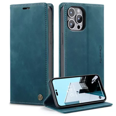 Coque Caseme Retro Wallet Case pour iPhone 14 Pro - bleu