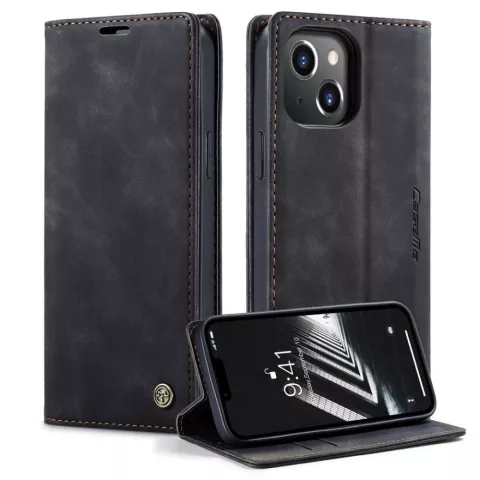 Caseme Retro Wallet Case compatible avec iPhone 14 Plus - noir