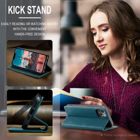 Caseme Retro Wallet Case compatible avec iPhone 14 Plus - bleu