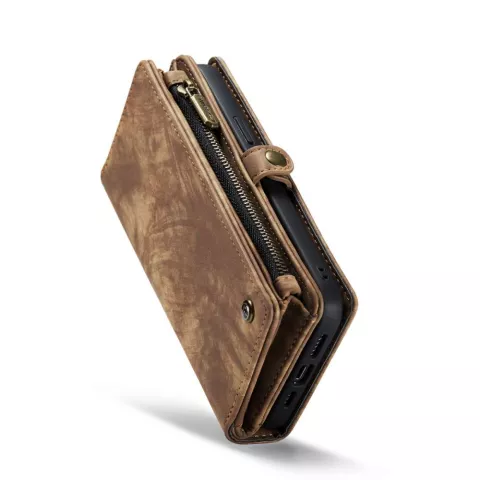 Caseme Vintage &Eacute;tui portefeuille compatible avec iPhone 14 - marron