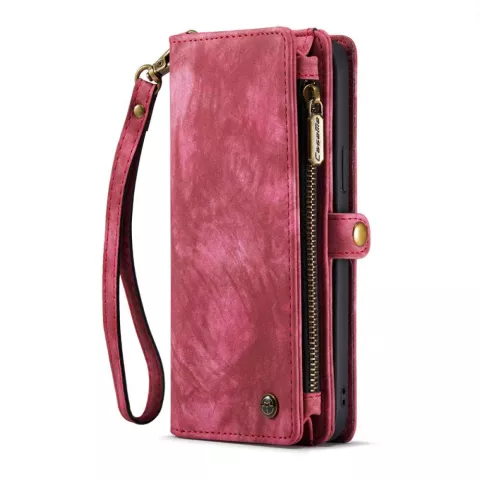 Caseme Vintage &Eacute;tui portefeuille compatible avec iPhone 14 Plus - rouge