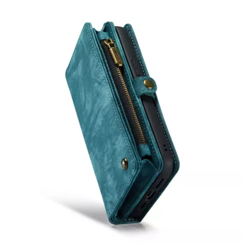 Caseme Vintage &Eacute;tui portefeuille compatible avec iPhone 14 Plus - bleu