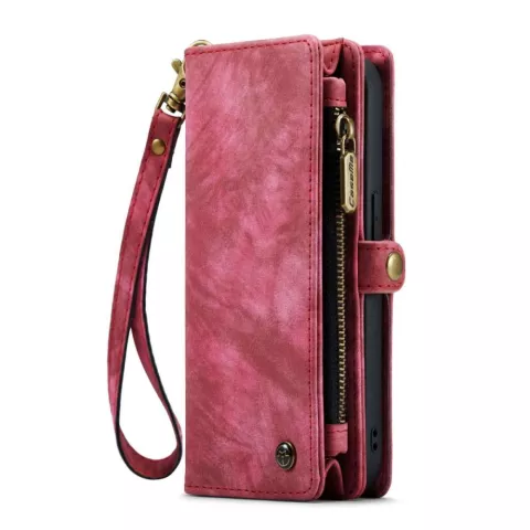 Caseme Vintage &Eacute;tui portefeuille compatible avec iPhone 14 Pro - rouge
