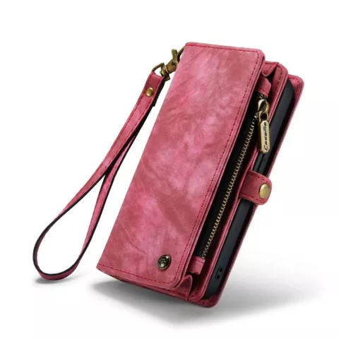 Caseme Vintage &Eacute;tui portefeuille compatible avec iPhone 14 Pro - rouge