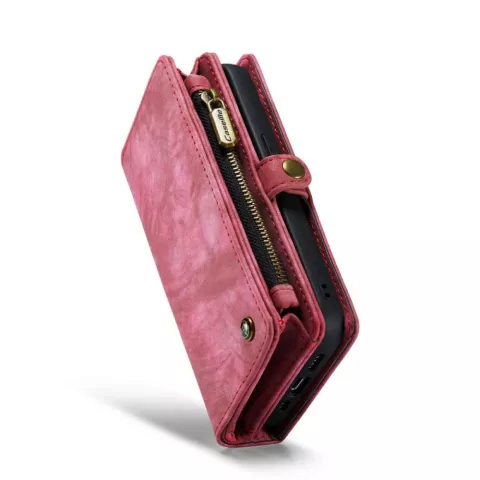 Caseme Vintage &Eacute;tui portefeuille compatible avec iPhone 14 Pro - rouge