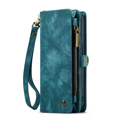 Caseme Vintage &Eacute;tui portefeuille compatible avec iPhone 14 Pro - bleu