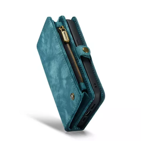 Caseme Vintage &Eacute;tui portefeuille compatible avec iPhone 14 Pro - bleu
