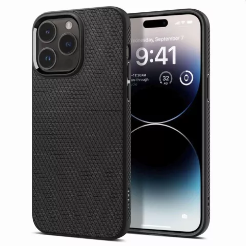 Coque Spigen Liquid Air Case compatible avec iPhone 14 Pro - noir