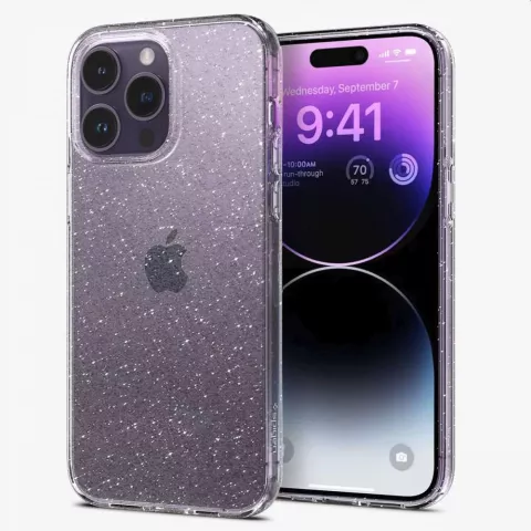 Spigen Liquid Crystal Glitter Case compatible avec iPhone 14 Pro Max - transparent
