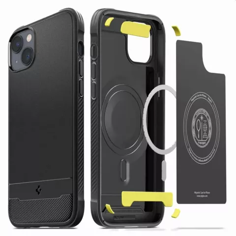 Coque Spigen Rugged Armor Mag Case compatible avec iPhone 14 - noir Magfit