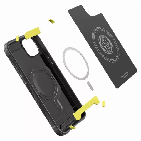 Coque Spigen Rugged Armor Mag Case compatible avec iPhone 14 - noir Magfit