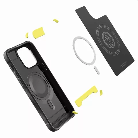 Coque Spigen Rugged Armor Mag Case compatible avec iPhone 14 Pro Max - noir Magfit