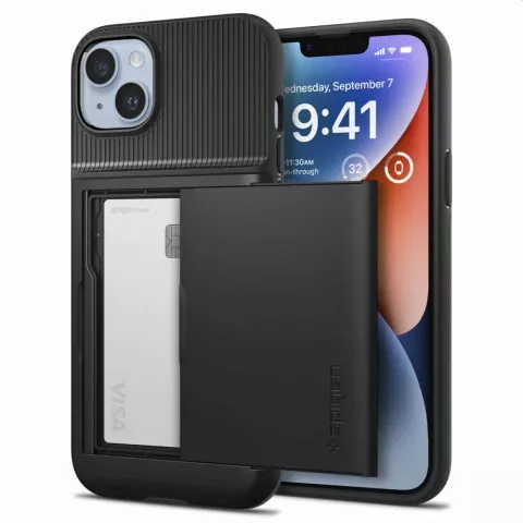 Coque Spigen Slim Armor Cardslot Case pour iPhone 14 Plus - noire