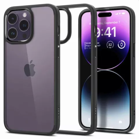 Spigen Ultra Hybrid Case compatible avec iPhone 14 Pro - noir mat