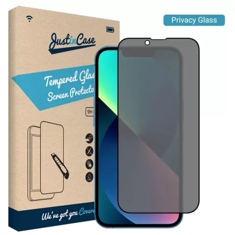 Just in Case Privacy Verre Tremp&eacute; compatible avec iPhone 14 - verre tremp&eacute;